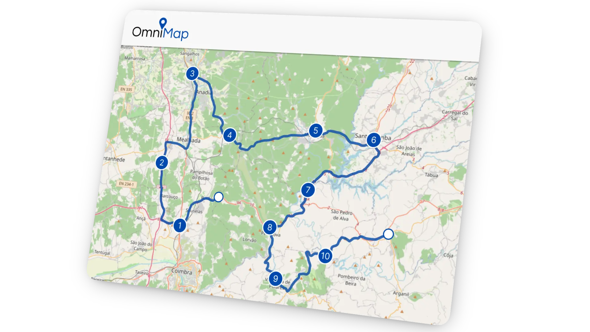OmniMap planeamento de rotas comerciais